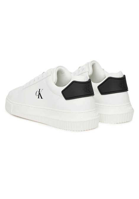 Scarpe Calvin Klein Chunky Cupsole RU Leather Bianco Nero Uomo CALVIN KLEIN | Sneakers | YM0YM01296-01W